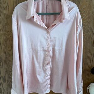 SHEIN Light Pink Button Down Shirt